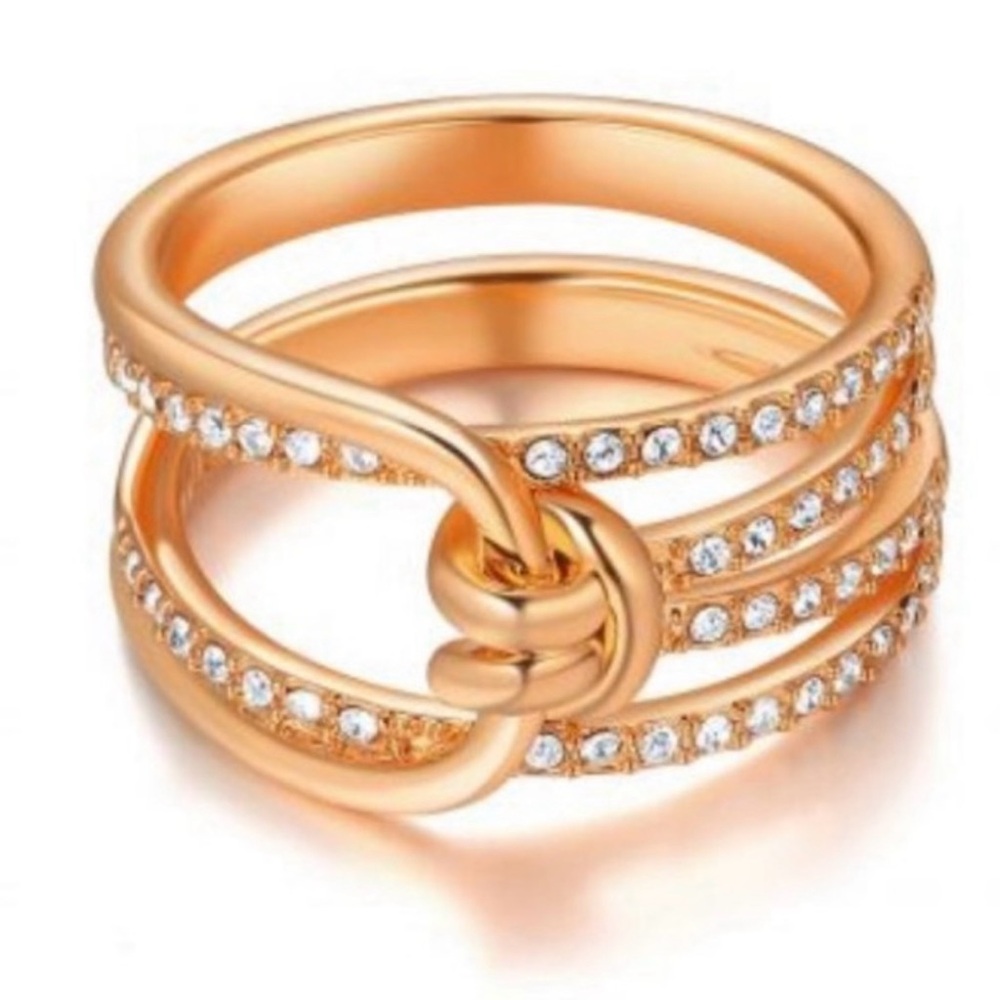 ✨MOVING SALE✨ Swarovski Gold LifeLong Twist Ring Size 55